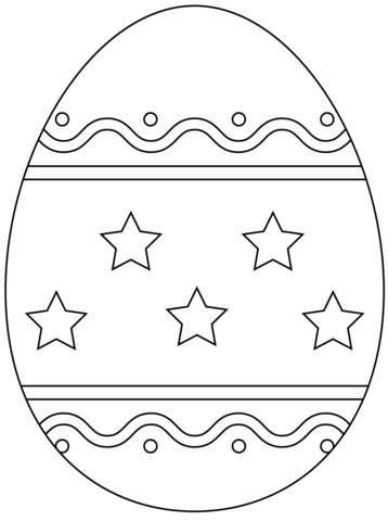 Easter Egg With Simple Pattern Coloring Page